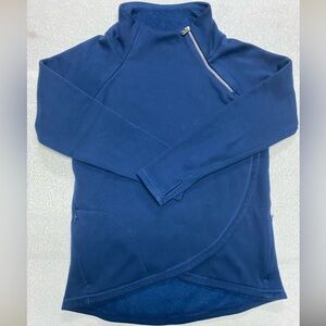 Athleta Women's Blue Cowl Neck Asymmetrical Sweater